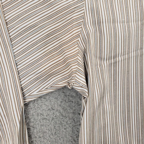 Pronto Uomo Shirt Mens XLT Brown Striped Tall Button Up Non Iron Classic Pocket - Picture 7 of 11